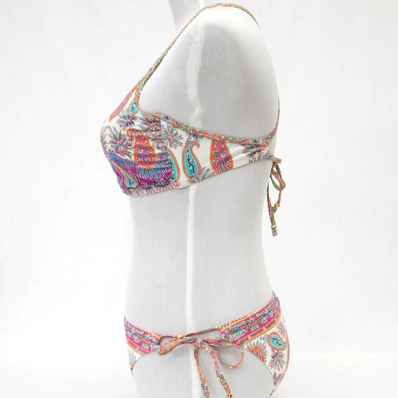 Nanette Lepore Gypsy Queen Paisley Halter Bikini Summer Beach Swimsuit Size M - Picture 2 of 10